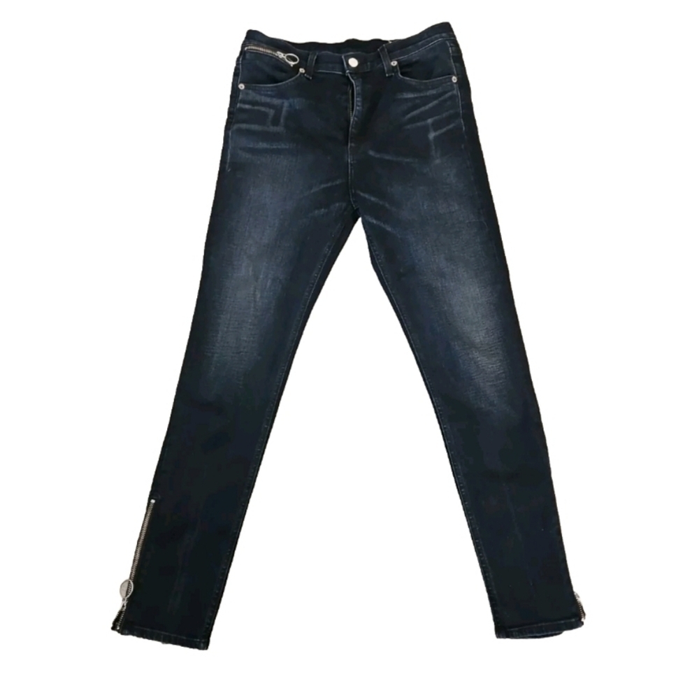 Rag & Bone Womens Black Skinny Zip Ankle Jean 32